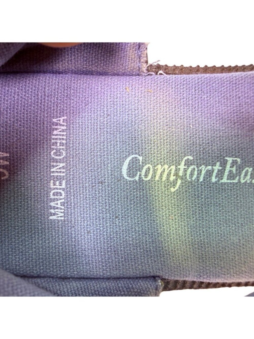 Comfort Ease Stretch Slip on Sandal Denim & Floral Design Women's Size 9W - Picture 6 of 6